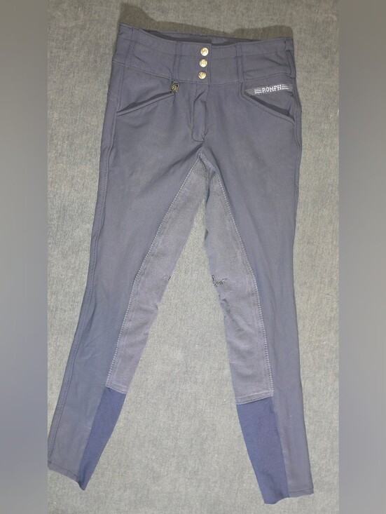 Romfh Pants - Romfh Suede Full Seat Equestrian Riding Breeches Blue Grey 26R